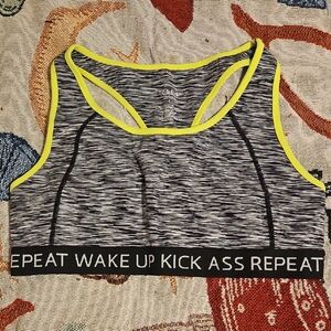 Torrid Active Black and Yellow Striped Bra